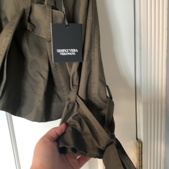 NWT Army Green Belted Jacket size Large - Picture 5 of 6